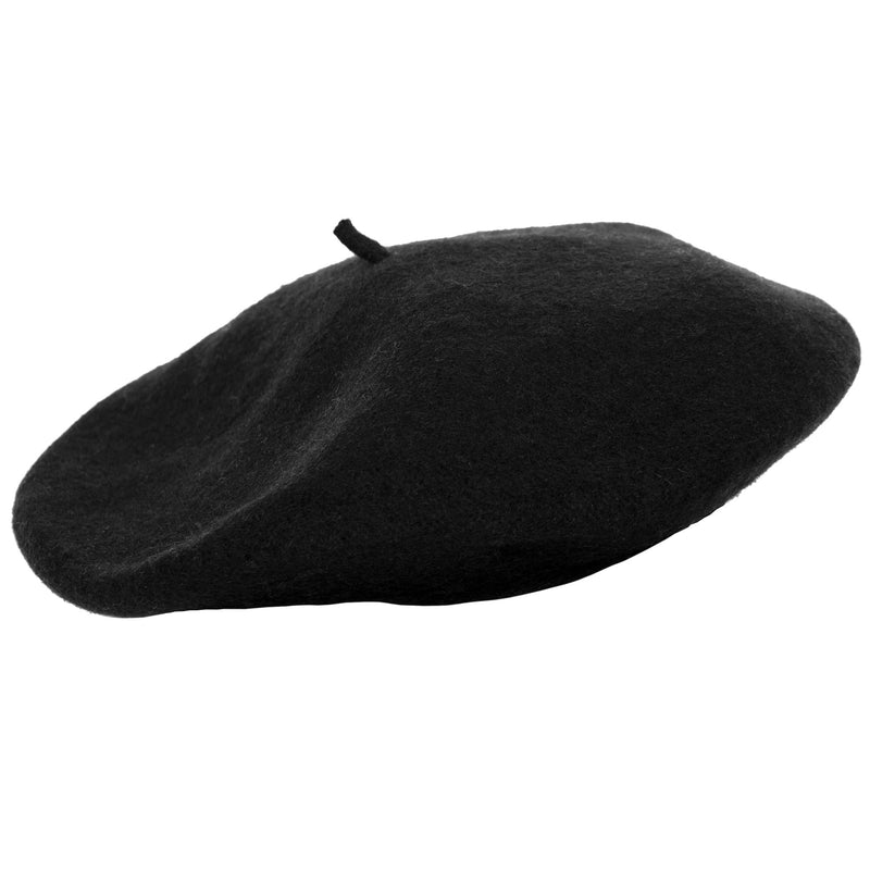 Black French Style Beret - Women's Classic Beret Hat For Casual Use - 1 Piece