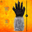 Werewolf Hand Costume Gloves - Grey Hairy Wolf Claw Hands Paws Monster Costume Accessories for Kids and Adults