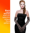 Elegant Lace Elbow Gloves - 1920s Fashion Opera Length Tea Party Black Wedding Gloves