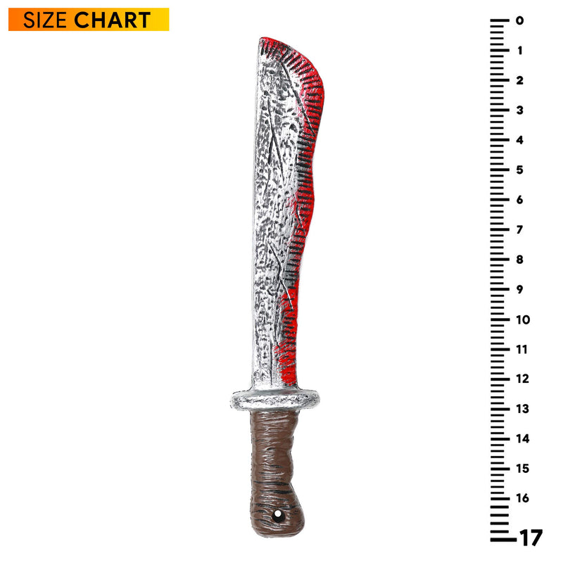 Bloody Machete Costume Prop - Fake Realistic Bleeding Knife Toy for Costumes and Cosplay