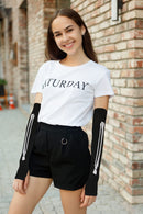 Bone Hand Skeleton Gloves - Costume Accessories Fingerless Skeleton Stretch Elbow Gloves for Adults and Children