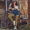 Black and Yellow Tights - Striped Nylon Bumble Bee Stretch Pantyhose Stocking Accessories for Every Day Attire and Costumes for Men, Women and Kids