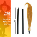 Witch Broomstick Costume Accessories - Realistic Wizard Flying Broom Stick Accessory for Costumes