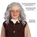 Grey Benjamin Franklin Wig - Receding Hairline Old People Senior Citizen Gray Balding Costume Wigs Dress Up Accessories Head Cap