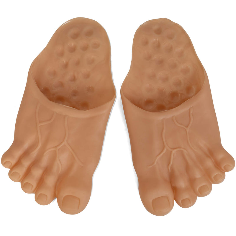 Barefoot Funny Feet Slippers - Jumbo Big Foot Realistic Costume Accessories Shoe Covers for Giant Costumes for Kids and Adults