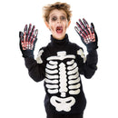 Blood Zombie Skeleton Gloves - Skeleton Hands with Realistic Blood Costume Accessories Gloves - 1 Pair