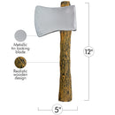 Realistic Hatchet Axe Toy - Wood Look Lumberjack Props Costume Accessories with Fake Tin Blade