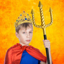 Gold Trident Costume Accessory - Golden Pitchfork Spear Toy Prop Weapon Staff Accessories for Adults and Kids Costumes