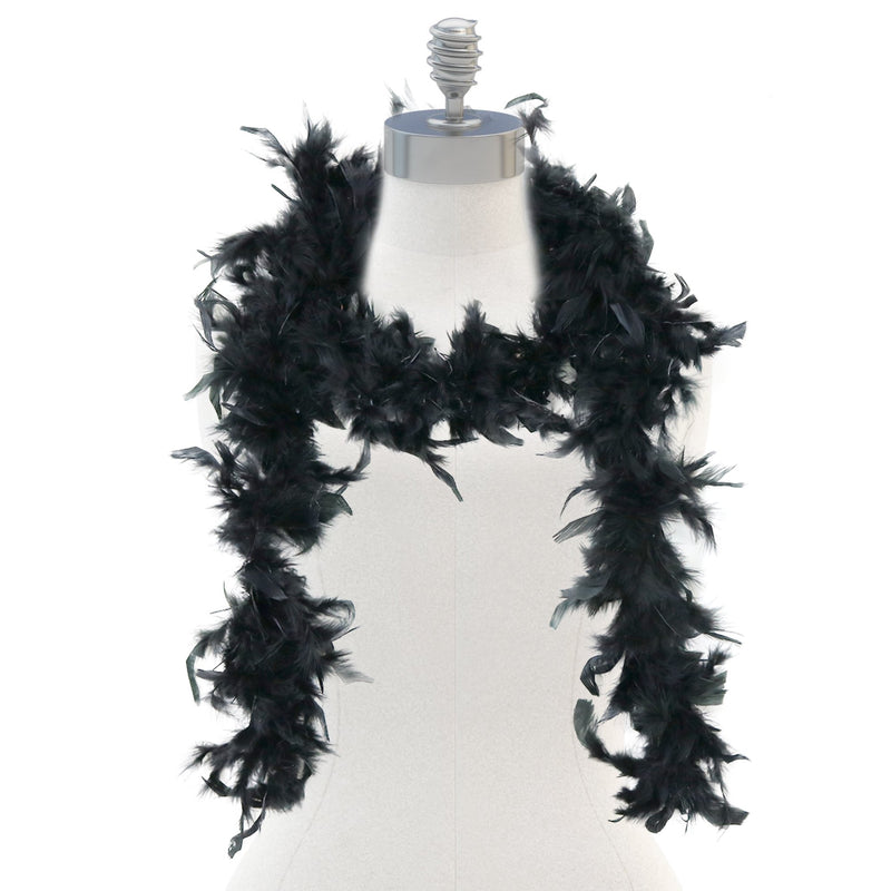 Feather Boa Costume Accessory - Great Black Boa with Feathers - 1 Piece