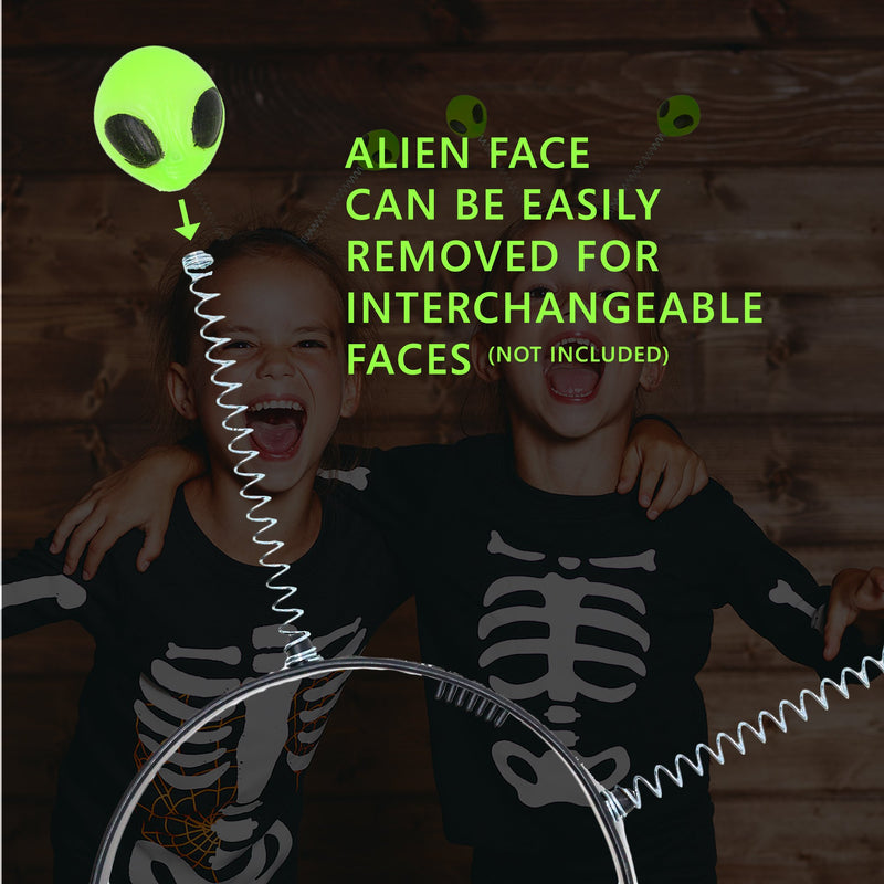 Alien Boppers Kids Party Favors - Glow in The Dark Headband Aliens - Pack of 12