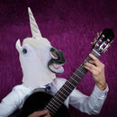 Unicorn Head Costume Accessory - Realistic White and Pink Animal Unicorn Horse Head for All Ages