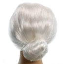 White Old Lady Wig - White Granny Costume Accessories Wig with Bun for Adults and Kids