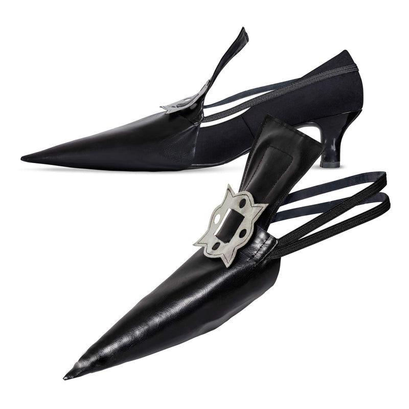 Witch Costume Shoe Covers - Wicked Hag Pointy Fake Shoes Accessories for Costumes for Adults and Children