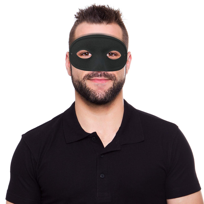 Black Superhero Eye Accessories - Mysterious Black Half Masks Masquerade Accessory for Adults and Kids