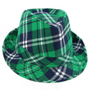 Irish Plaid Green Fedora - St. Patrick's Day Costume Accessories Leprechaun Hat for Men Women and Kids