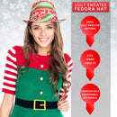 Ugly Sweater Fedora Hat - Funny Christmas Holiday Red and Green Ugly Sweater Party Hat for Adults and Kids