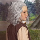 Grey Benjamin Franklin Wig - Receding Hairline Old People Senior Citizen Gray Balding Costume Wigs Dress Up Accessories Head Cap
