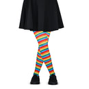 Colorful Rainbow Striped Tights - Striped Nylon Clown Stretch Pantyhose LGBT Stocking Accessories for Every Day Attire and Costumes for Men, Women and Kids