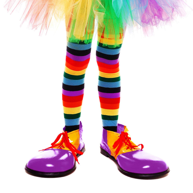 Colorful Rainbow Striped Socks - Over The Knee Clown Striped Costume Accessories Thigh High Stockings for Men, Women and Kids