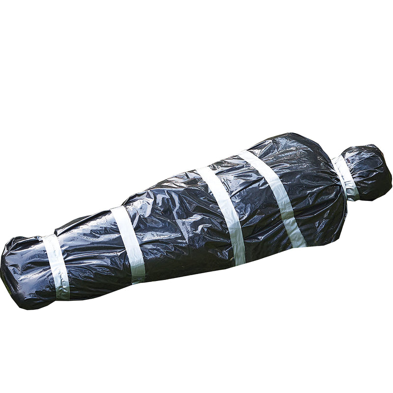 Dead Body Bag Decoration - Dummy Crime Scene Fake Corpse Figure in Garbage Bag with Duct Tape Scary Outdoor Party Prop Haunted Decorations