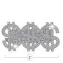 Dollar Sign Costume Ring - Pimp Money Symbol Jewelry Three Finger Gangster Ring for Men and Women