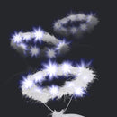 Light Up Angel Halo - White Feather Fluffy LED Halo Headband Accessories for Angel Costumes for Adults and Kids