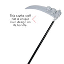 Scythe Staff with Skulls - Grim Reaper Death Scythe Costume Accessories Weapon Prop