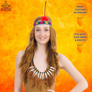Caveman Bone Costume Necklace - African Jungle Tribal Necklace with Fake Teeth and Bones Accessories for Costumes for Adults and Kids