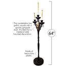 Animated Halloween Candelabra Decoration - Creepy Gothic Haunted Mansion Black Skull Floating Candle Holder Party Decorations Prop