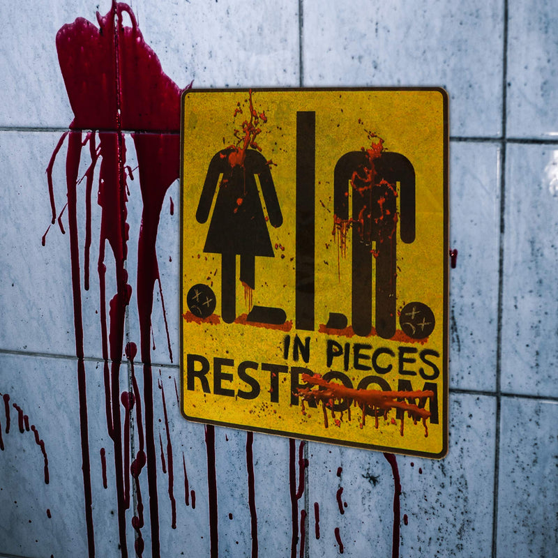 Halloween Bloody Restroom Sign Sticker