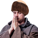 Monk Wig with Tonsure - Bald Cap Wig with Brown Friar Hair Cut Costume Wig for Adults and Kids