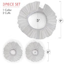 Renaissance Collar Cuff Set - Vintage White Neck Ruff and Wrist Ruffle Cuffs Costume Accessories Dress Up Kit