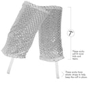 Silver Sequin Costume Socks - Sparkle Dance Party Silver Sequined Shiny Sock Cover Cuffs Costumes Accessories