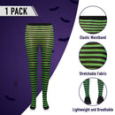 Black and Green Tights - Striped Nylon Stretch Pantyhose Stocking Accessories for Every Day Attire and Costumes for Men, Women and Kids