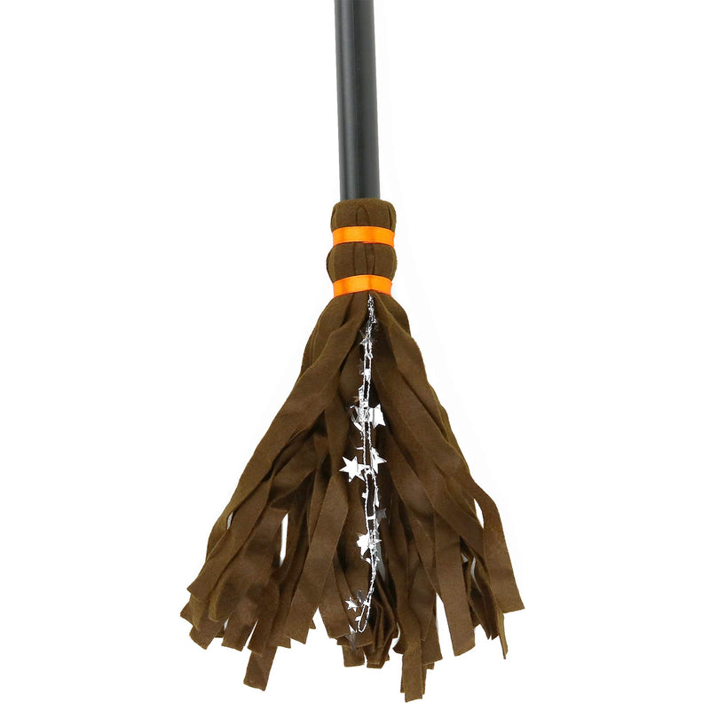 Witch Broomstick Costume Accessories - Realistic Wizard Flying Felt Broom Stick Costumes Accessory for All Children