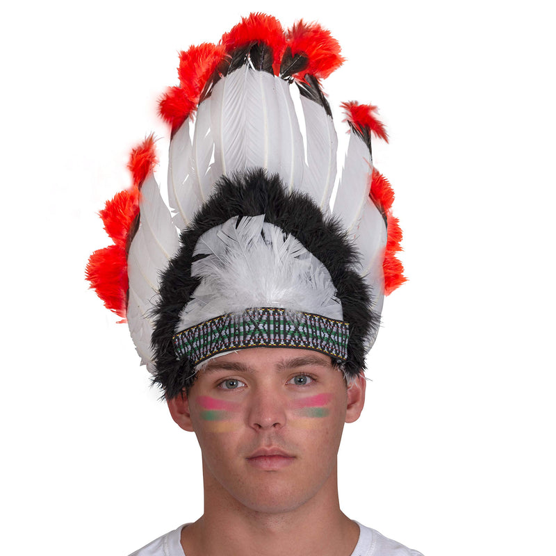 Native American Chief Headdress - Indian Costume Feather Head Dress Headpiece Headband Accessories for Adults and Kids