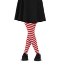 White and Red Tights - Striped Nylon Stretch Pantyhose Stocking Accessories for Every Day Attire and Costumes for Men, Women and Kids