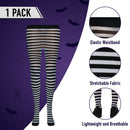 Black and White Tights - Striped Nylon Stretch Pantyhose Stocking Accessories for Every Day Attire and Costumes for Men, Women and Kids