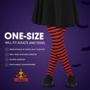 Black and Red Tights - Striped Nylon Stretch Pantyhose Stocking Accessories for Every Day Attire and Costumes for Men, Women and Kids