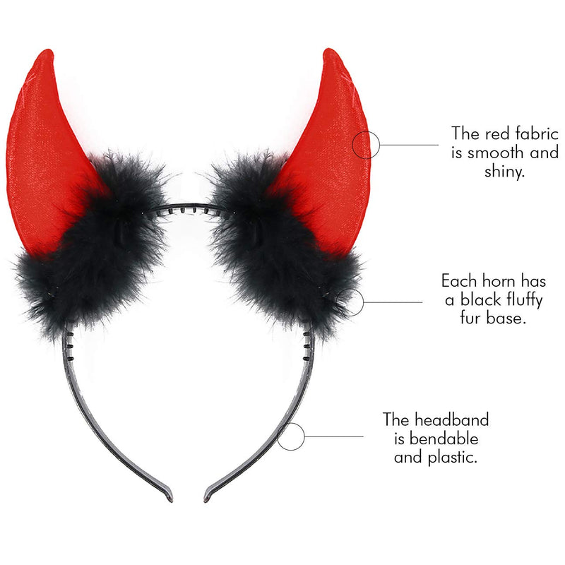Devil Costume Accessory Set - Demon Costume Accessories Kit Includes Horns, Bowtie and Tail