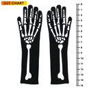 Bone Hand Skeleton Gloves - Skeleton Accessories Stretch Elbow Gloves for Adults and Kids Black