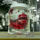 Laboratory Head in Jar - Gory Fake Severed Face Scary Party Decorations Props for Insane Asylum Haunted House Décor