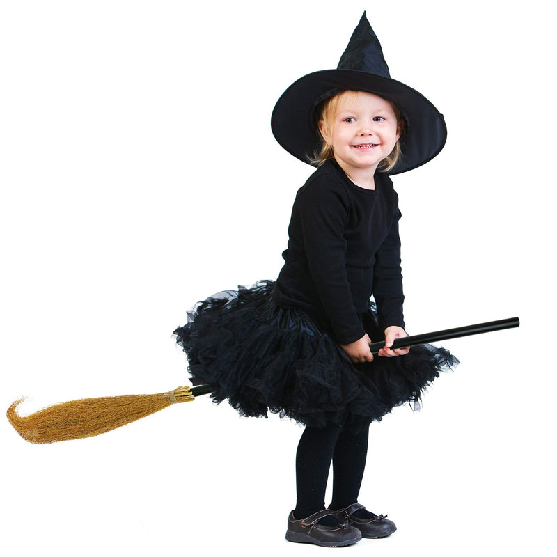 Witch Broomstick Costume Accessories - Realistic Wizard Flying Broom Stick Accessory for Costumes