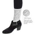 Silver Sequin Costume Socks - Sparkle Dance Party Silver Sequined Shiny Sock Cover Cuffs Costumes Accessories