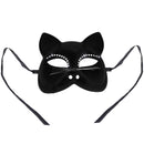 Venetian Black Cat Mask - Masquerade Costume Half Face Eye Mask for Kids and Adults