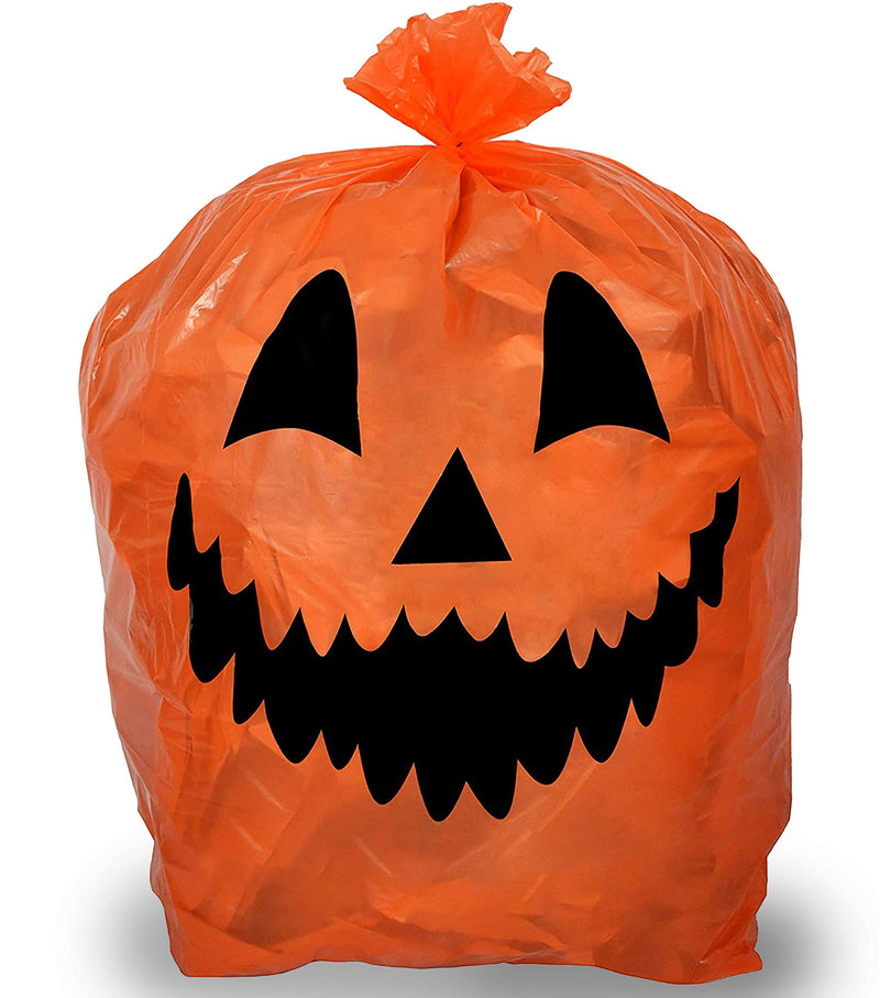 Pumpkin Leaf Bags Decorations - Jack O Lantern Outdoor Yard Fall Lawn and Leaves Pumpkins Decorating Bag with Ties - 3 Sizes