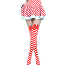 Peppermint Candy Cane Socks - Red and White Striped Christmas Holiday Candy Canes Stockings for Women and Girls