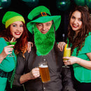Irish Hat and Beard - Green Leprechaun Top Hat and Beard St Patricks Day Costume Accessories