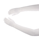 White Satin Opera Gloves - Roaring 20's Fancy Flapper Elbow Gloves - 1 Pair