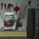 Laboratory Head in Jar - Gory Fake Severed Face Scary Party Decorations Props for Insane Asylum Haunted House Décor